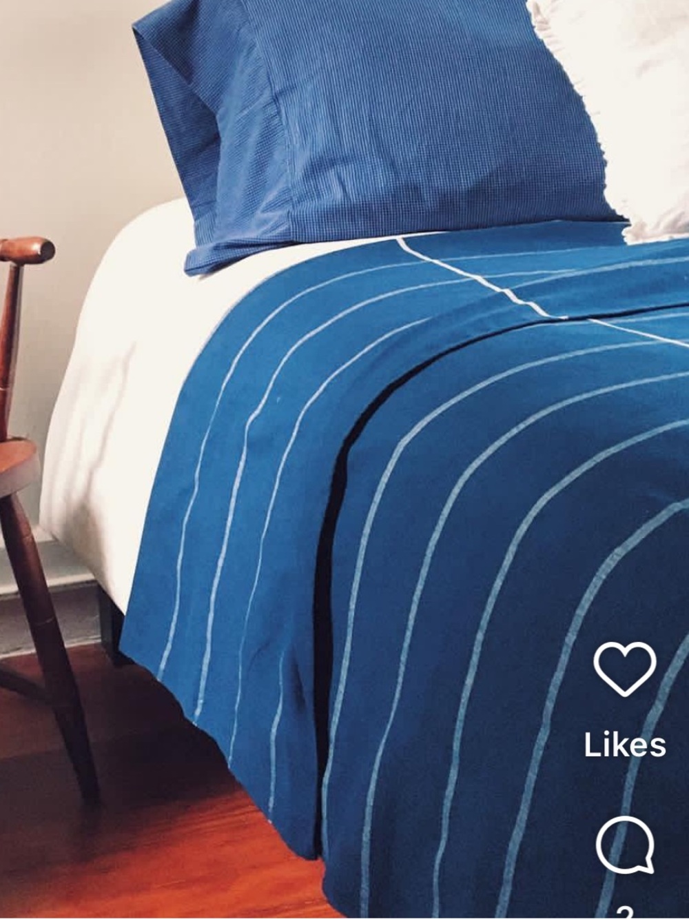Newmarket Goods Tali indigo king-sized cotton bed coverlet NWOY